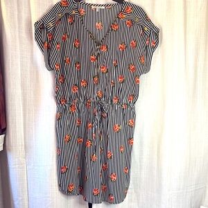 Black and White Midi Sundress with Raglan Sleeves